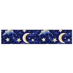 Night Moon Seamless Background Stars Sky Clouds Texture Pattern Small Premium Plush Fleece Scarf by Maspions