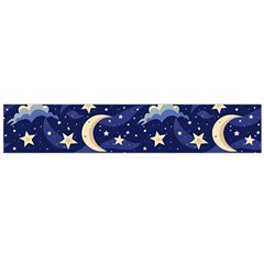 Night Moon Seamless Background Stars Sky Clouds Texture Pattern Large Premium Plush Fleece Scarf  by Maspions