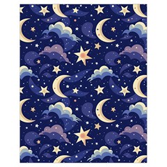 Night Moon Seamless Background Stars Sky Clouds Texture Pattern Drawstring Bag (small)