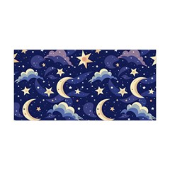 Night Moon Seamless Background Stars Sky Clouds Texture Pattern Yoga Headband by Maspions