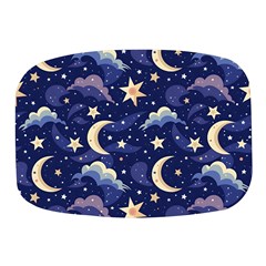 Night Moon Seamless Background Stars Sky Clouds Texture Pattern Mini Square Pill Box