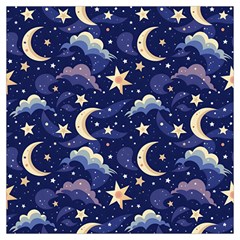 Night Moon Seamless Background Stars Sky Clouds Texture Pattern Lightweight Scarf  by Maspions