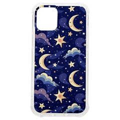 Night Moon Seamless Background Stars Sky Clouds Texture Pattern Iphone 12 Mini Tpu Uv Print Case	 by Maspions