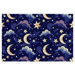 Night Moon Seamless Background Stars Sky Clouds Texture Pattern Banner and Sign 6  x 4  Front