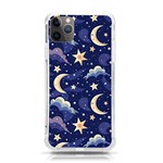 Night Moon Seamless Background Stars Sky Clouds Texture Pattern iPhone 11 Pro Max 6.5 Inch TPU UV Print Case Front