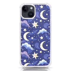 Night Moon Seamless Background Stars Sky Clouds Texture Pattern Iphone 14 Tpu Uv Print Case by Maspions