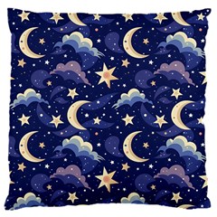 Night Moon Seamless Background Stars Sky Clouds Texture Pattern 16  Baby Flannel Cushion Case (two Sides) by Maspions