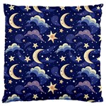 Night Moon Seamless Background Stars Sky Clouds Texture Pattern 16  Baby Flannel Cushion Case (Two Sides) Front