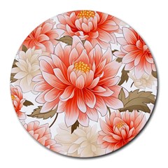 Flowers Plants Sample Design Rose Garden Flower Decoration Love Romance Bouquet Round Mousepad by Maspions