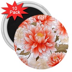 Flowers Plants Sample Design Rose Garden Flower Decoration Love Romance Bouquet 3  Magnets (10 Pack) 