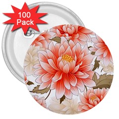 Flowers Plants Sample Design Rose Garden Flower Decoration Love Romance Bouquet 3  Buttons (100 Pack) 