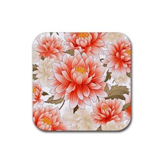 Flowers Plants Sample Design Rose Garden Flower Decoration Love Romance Bouquet Rubber Coaster (square) by Maspions