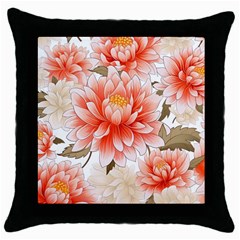 Flowers Plants Sample Design Rose Garden Flower Decoration Love Romance Bouquet Throw Pillow Case (black) by Maspions