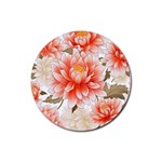 Flowers Plants Sample Design Rose Garden Flower Decoration Love Romance Bouquet Rubber Coaster (Round) Front