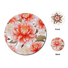 Flowers Plants Sample Design Rose Garden Flower Decoration Love Romance Bouquet Playing Cards Single Design (round)