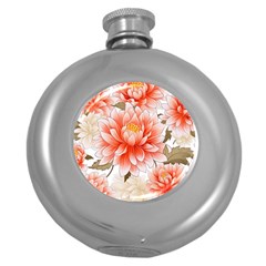 Flowers Plants Sample Design Rose Garden Flower Decoration Love Romance Bouquet Round Hip Flask (5 Oz) by Maspions