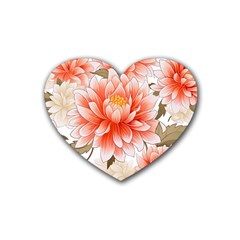 Flowers Plants Sample Design Rose Garden Flower Decoration Love Romance Bouquet Rubber Heart Coaster (4 Pack) by Maspions