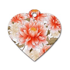 Flowers Plants Sample Design Rose Garden Flower Decoration Love Romance Bouquet Dog Tag Heart (two Sides) by Maspions