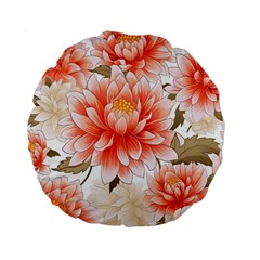 Flowers Plants Sample Design Rose Garden Flower Decoration Love Romance Bouquet Standard 15  Premium Flano Round Cushions