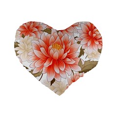 Flowers Plants Sample Design Rose Garden Flower Decoration Love Romance Bouquet Standard 16  Premium Flano Heart Shape Cushions by Maspions