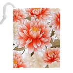 Flowers Plants Sample Design Rose Garden Flower Decoration Love Romance Bouquet Drawstring Pouch (4XL) Back