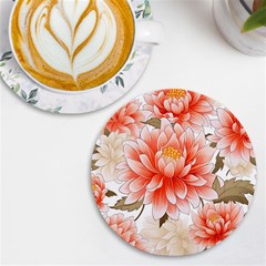 Flowers Plants Sample Design Rose Garden Flower Decoration Love Romance Bouquet Uv Print Round Tile Coaster by Maspions