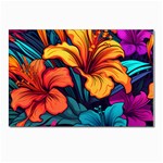 Hibiscus Flowers Colorful Vibrant Tropical Garden Bright Saturated Nature Postcards 5  x 7  (Pkg of 10) Front