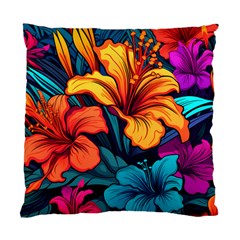 Hibiscus Flowers Colorful Vibrant Tropical Garden Bright Saturated Nature Standard Cushion Case (two Sides)