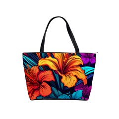 Hibiscus Flowers Colorful Vibrant Tropical Garden Bright Saturated Nature Classic Shoulder Handbag