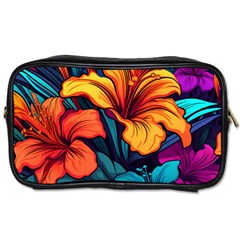 Hibiscus Flowers Colorful Vibrant Tropical Garden Bright Saturated Nature Toiletries Bag (two Sides)