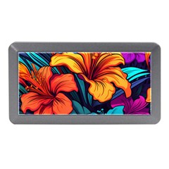 Hibiscus Flowers Colorful Vibrant Tropical Garden Bright Saturated Nature Memory Card Reader (mini)