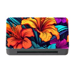 Hibiscus Flowers Colorful Vibrant Tropical Garden Bright Saturated Nature Memory Card Reader With Cf