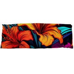 Hibiscus Flowers Colorful Vibrant Tropical Garden Bright Saturated Nature Body Pillow Case Dakimakura (two Sides)