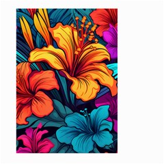 Hibiscus Flowers Colorful Vibrant Tropical Garden Bright Saturated Nature Large Garden Flag (two Sides)