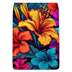 Hibiscus Flowers Colorful Vibrant Tropical Garden Bright Saturated Nature Removable Flap Cover (l)