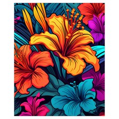 Hibiscus Flowers Colorful Vibrant Tropical Garden Bright Saturated Nature Drawstring Bag (small)