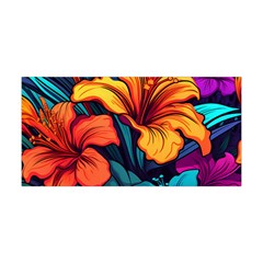 Hibiscus Flowers Colorful Vibrant Tropical Garden Bright Saturated Nature Yoga Headband by Maspions