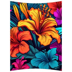 Hibiscus Flowers Colorful Vibrant Tropical Garden Bright Saturated Nature Back Support Cushion