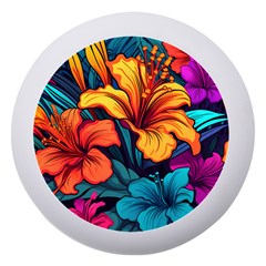 Hibiscus Flowers Colorful Vibrant Tropical Garden Bright Saturated Nature Dento Box With Mirror by Maspions