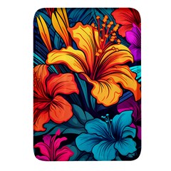 Hibiscus Flowers Colorful Vibrant Tropical Garden Bright Saturated Nature Rectangular Glass Fridge Magnet (4 Pack) by Maspions