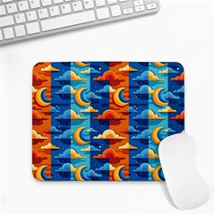 Clouds Stars Sky Moon Day And Night Background Wallpaper Small Mousepad