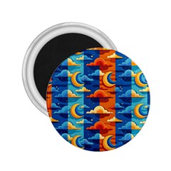 Clouds Stars Sky Moon Day And Night Background Wallpaper 2 25  Magnets