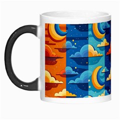 Clouds Stars Sky Moon Day And Night Background Wallpaper Morph Mug