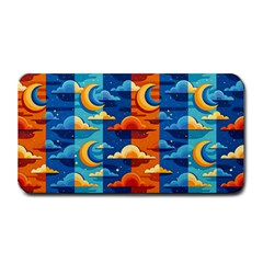 Clouds Stars Sky Moon Day And Night Background Wallpaper Medium Bar Mat