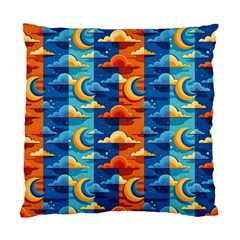 Clouds Stars Sky Moon Day And Night Background Wallpaper Standard Cushion Case (two Sides)