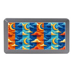 Clouds Stars Sky Moon Day And Night Background Wallpaper Memory Card Reader (mini) by Maspions