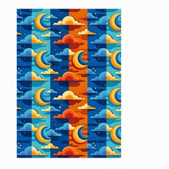 Clouds Stars Sky Moon Day And Night Background Wallpaper Large Garden Flag (two Sides)