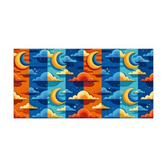 Clouds Stars Sky Moon Day And Night Background Wallpaper Yoga Headband by Maspions