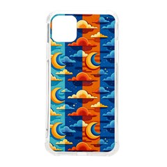 Clouds Stars Sky Moon Day And Night Background Wallpaper Iphone 11 Pro Max 6 5 Inch Tpu Uv Print Case by Maspions