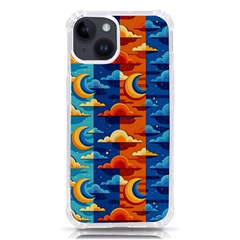 Clouds Stars Sky Moon Day And Night Background Wallpaper Iphone 14 Tpu Uv Print Case